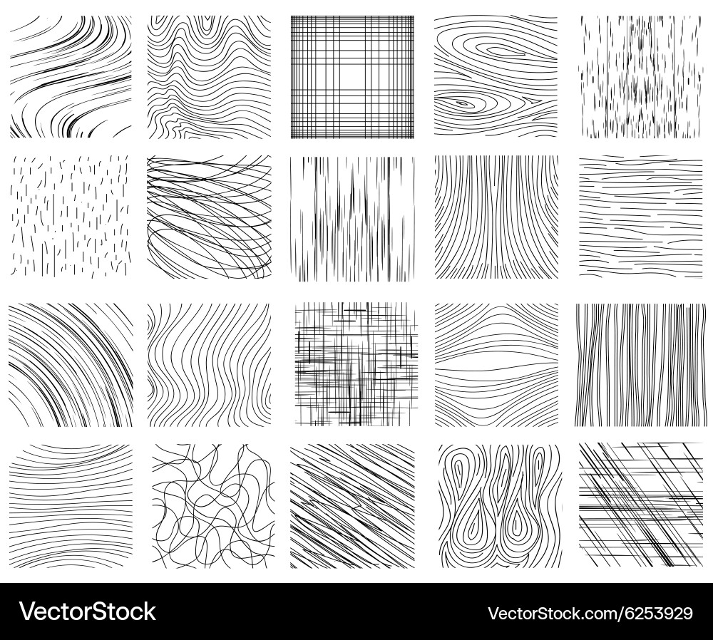 Ink Line Texture Patterns vector image