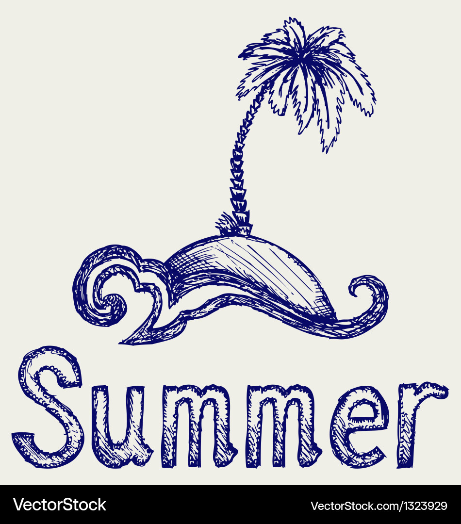 Island palm Vector Image