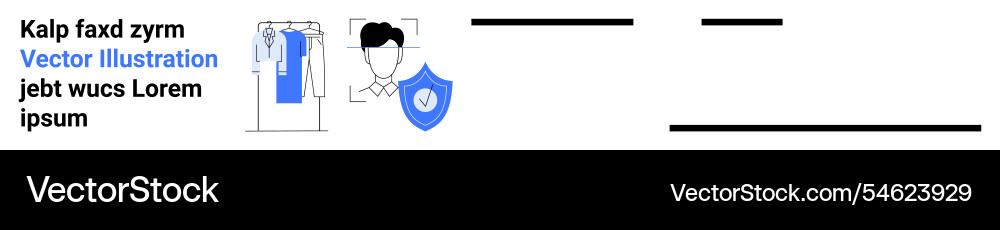 Man profiles shield and text blocks with blue Man profiles shield and text blocks with blue Vector Image