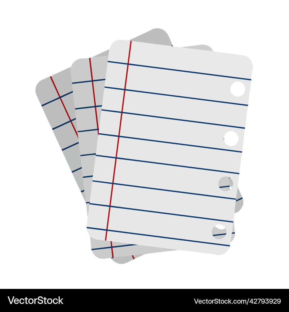 Notebook sheet white blank page Vector Image