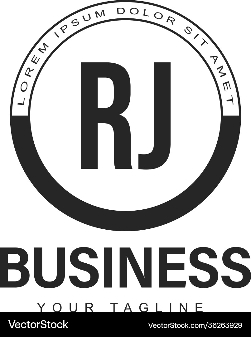 Rj initial a logo design with abstract style Rj initial a logo design with abstract style vector image