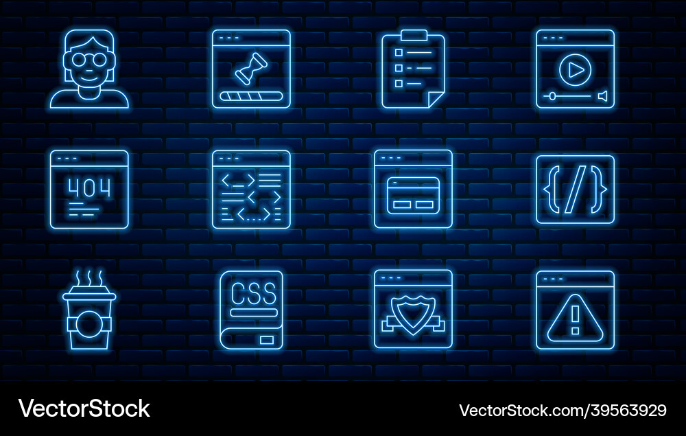 Set line browser with exclamation mark Set line browser with exclamation mark vector image