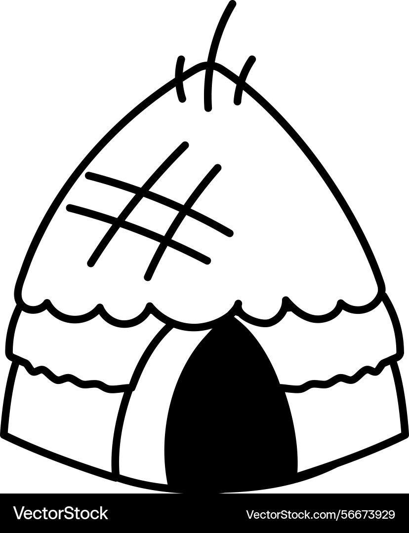 Sketchy style icon denoting native hut structure vector image