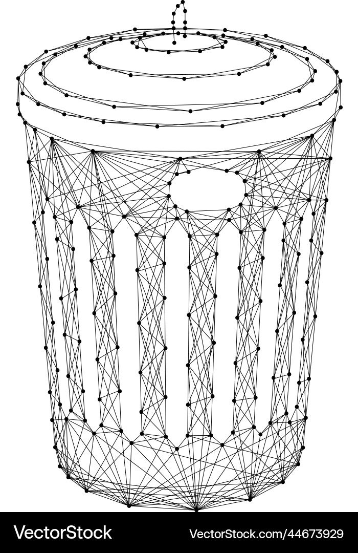 Trash can with lid from abstract futuristic Vector Image