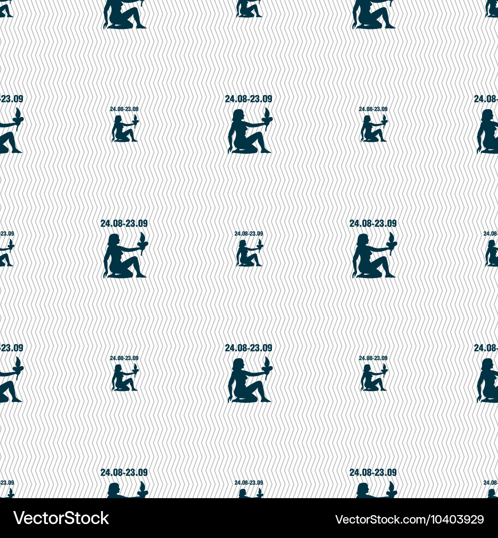 Virgo sign seamless pattern with geometric texture vector image