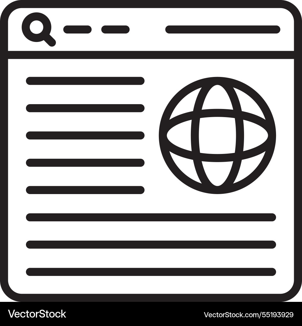 Web browser line icon design vector image