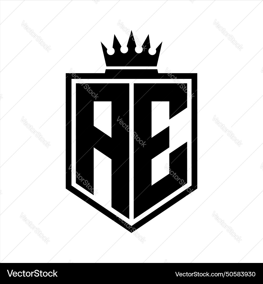 Ae logo monogram bold shield geometric shape Vector Image