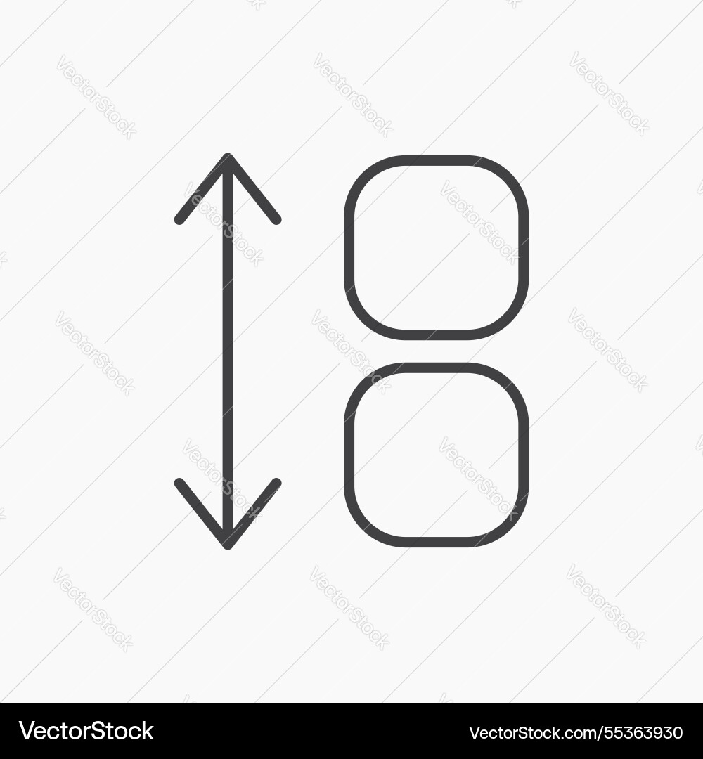 Apps sort icon isolated in black line Vector Image