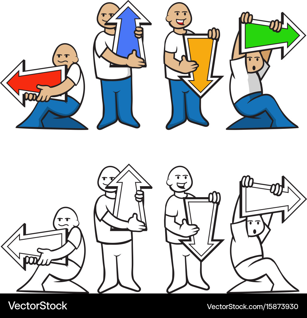 Arrow direction action character Vector Image