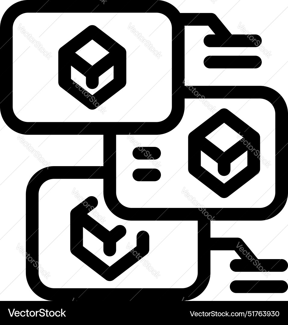 Blockchain network transferring data blocks Vector Image