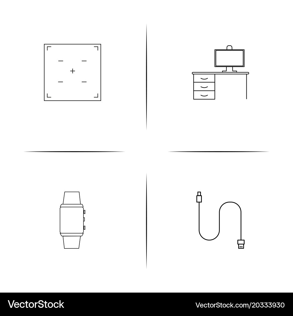 Devices simple linear icon setsimple outline icons vector image