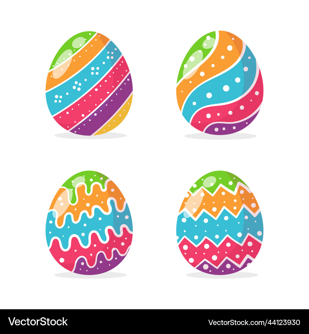Eggs painted in various colorful patterns Eggs painted in various colorful patterns vector image