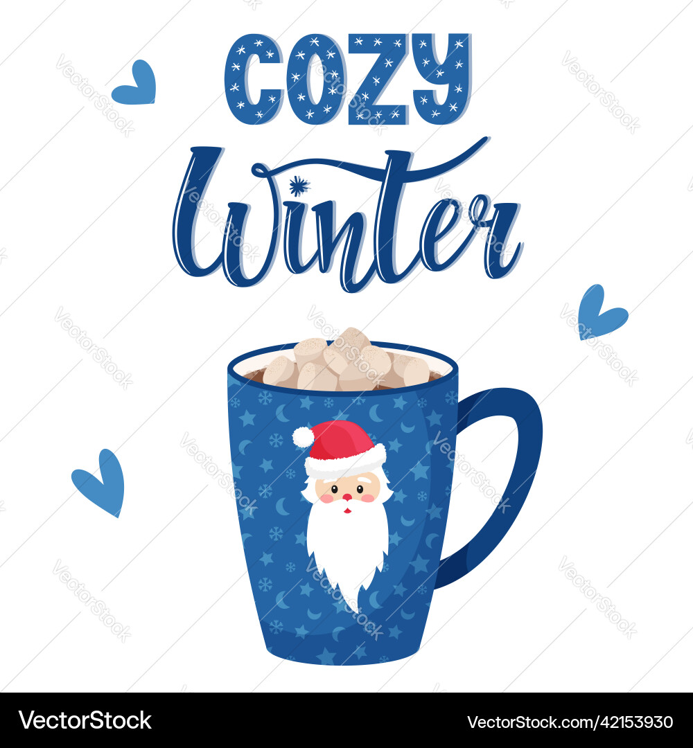 Eine Tasse Kaffee oder Kakao mit Marshmallows blau Eine Tasse Kaffee oder Kakao mit Marshmallows blau vektorbild
