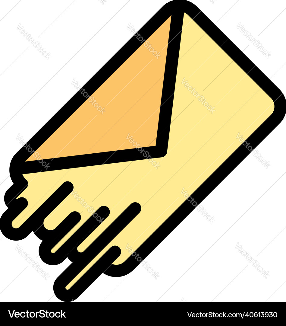 Fast send envelope icon color outline Vector Image