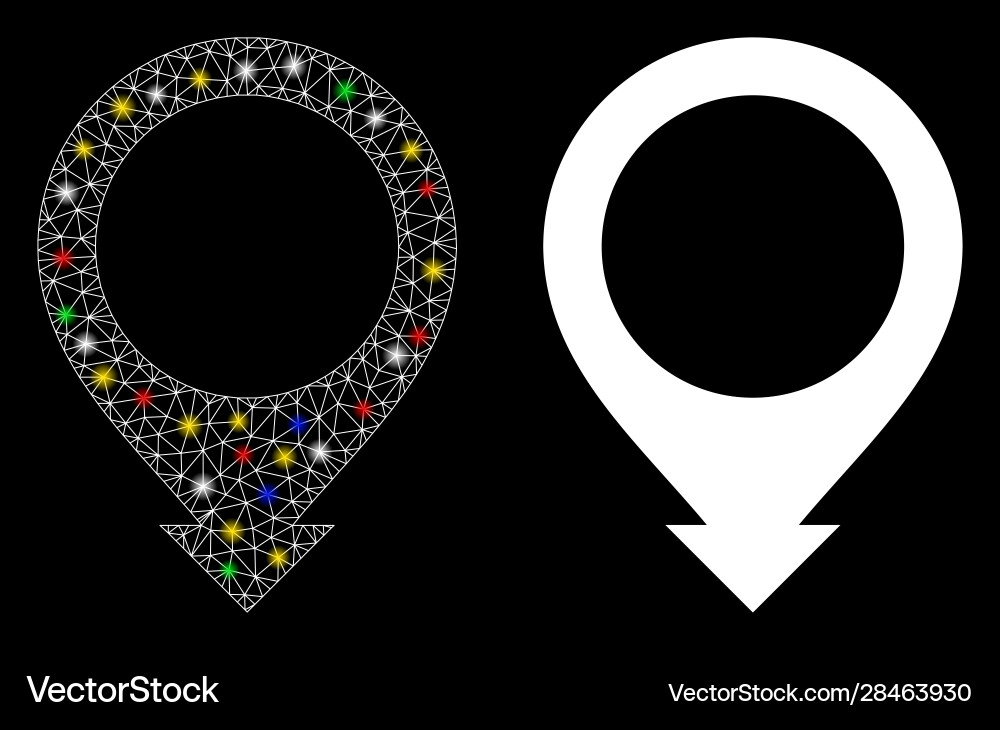 Flare mesh wire frame map pointer icon with Flare mesh wire frame map pointer icon with vector image