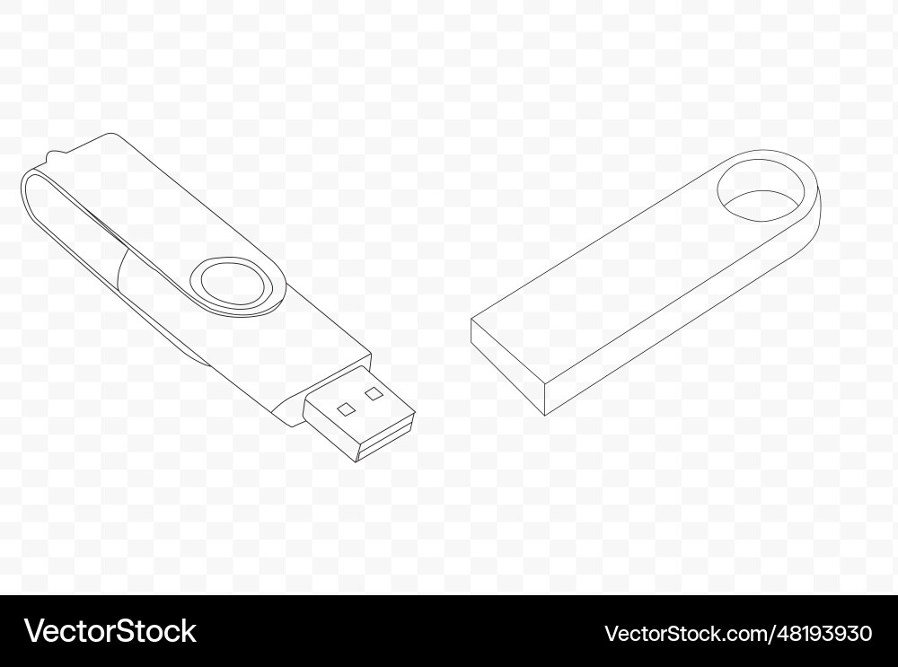 Flash drive sketchsateps10 file vector image