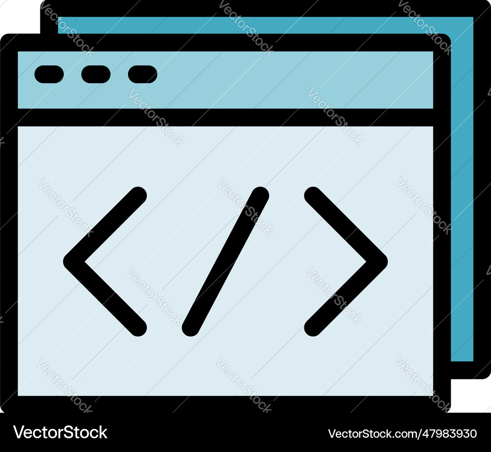 Html code icon flat Html code icon flat Vector Image