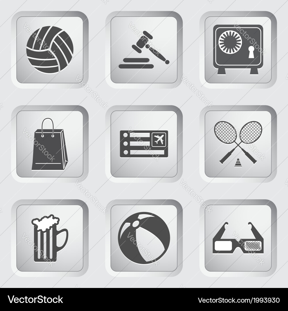 Icons on the buttons for web design set 1 Vector Image
