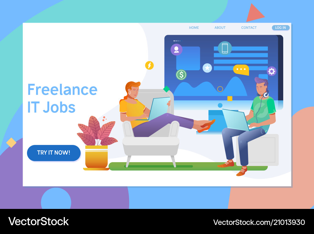 Kreative Website Template-Design von Remote-Arbeit Kreative Website Template-Design von Remote-Arbeit vektorbild