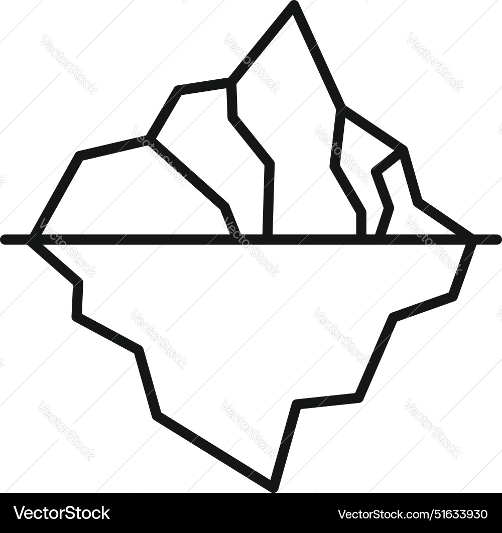Large iceberg floating with hidden underwater part Large iceberg floating with hidden underwater part vector image