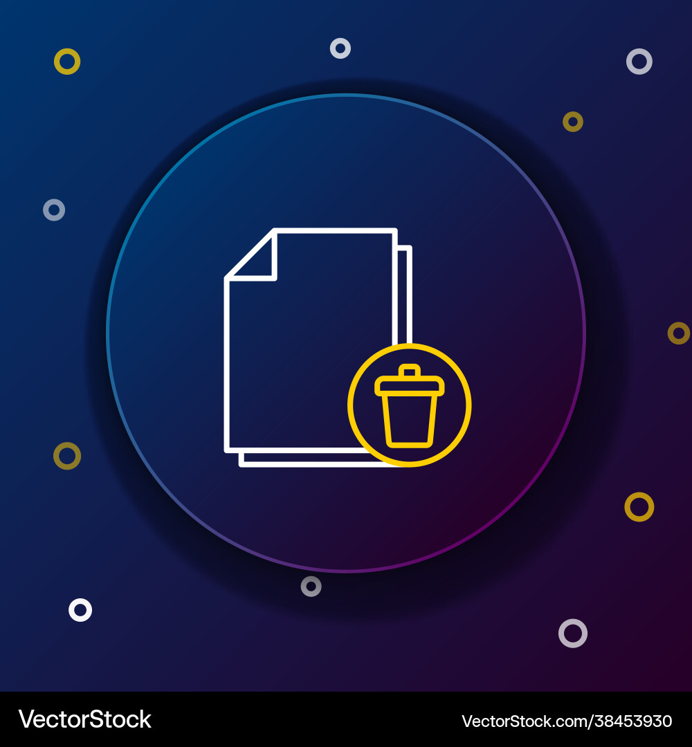 Line delete file document icon isolated on blue Vector Image