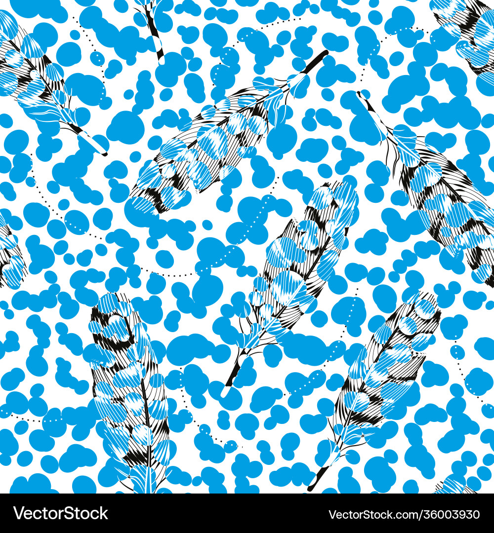 Pattern feathers in different positions vector image