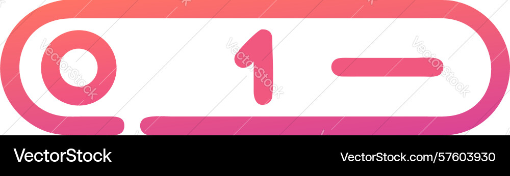 Progress indicator icon zero to one completion vector image