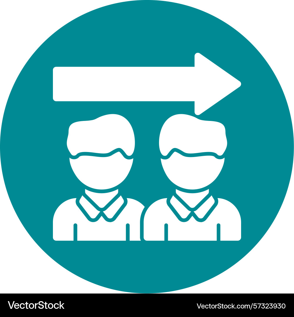 Queue glyph circle icon Vector Image