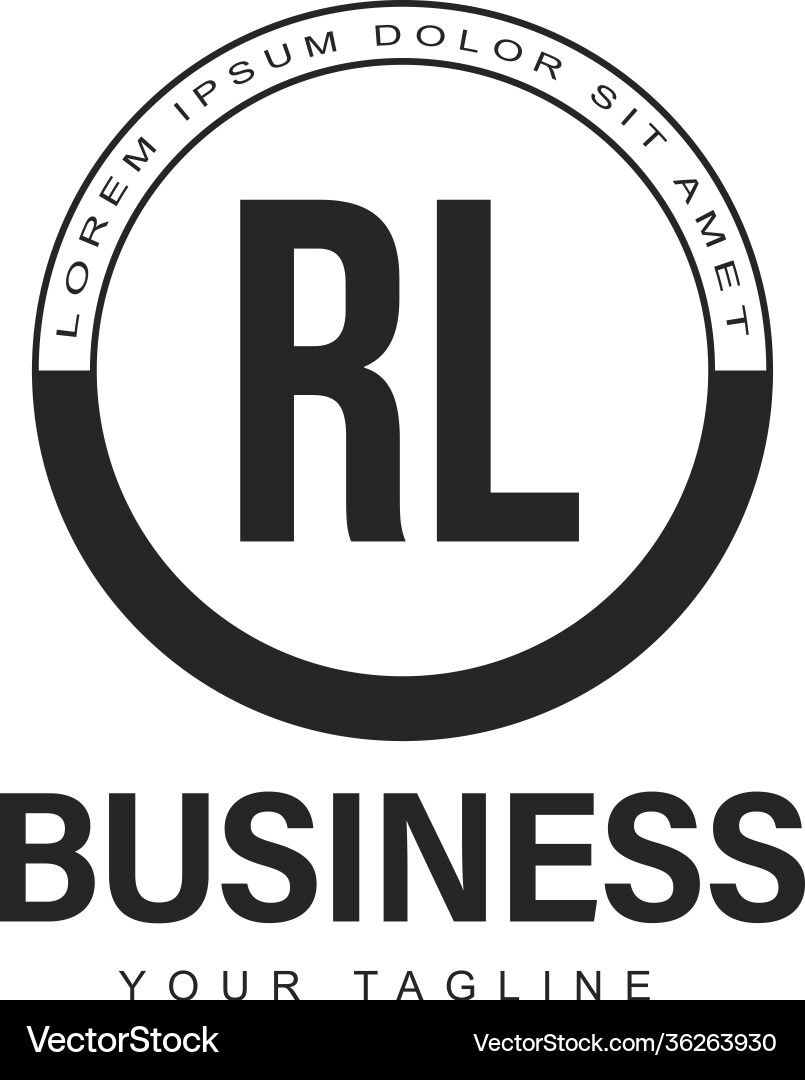 Rl initial a logo design with abstract style Rl initial a logo design with abstract style vector image