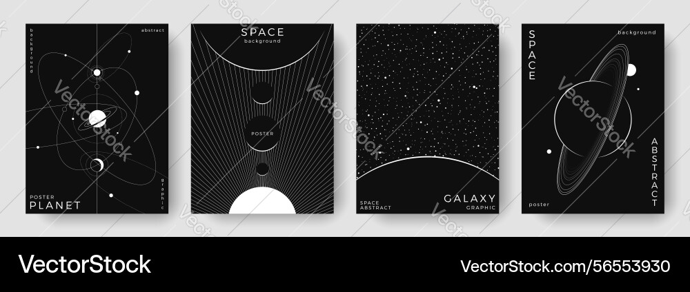 Set of abstract space astronomy backgrounds Set of abstract space astronomy backgrounds vector image