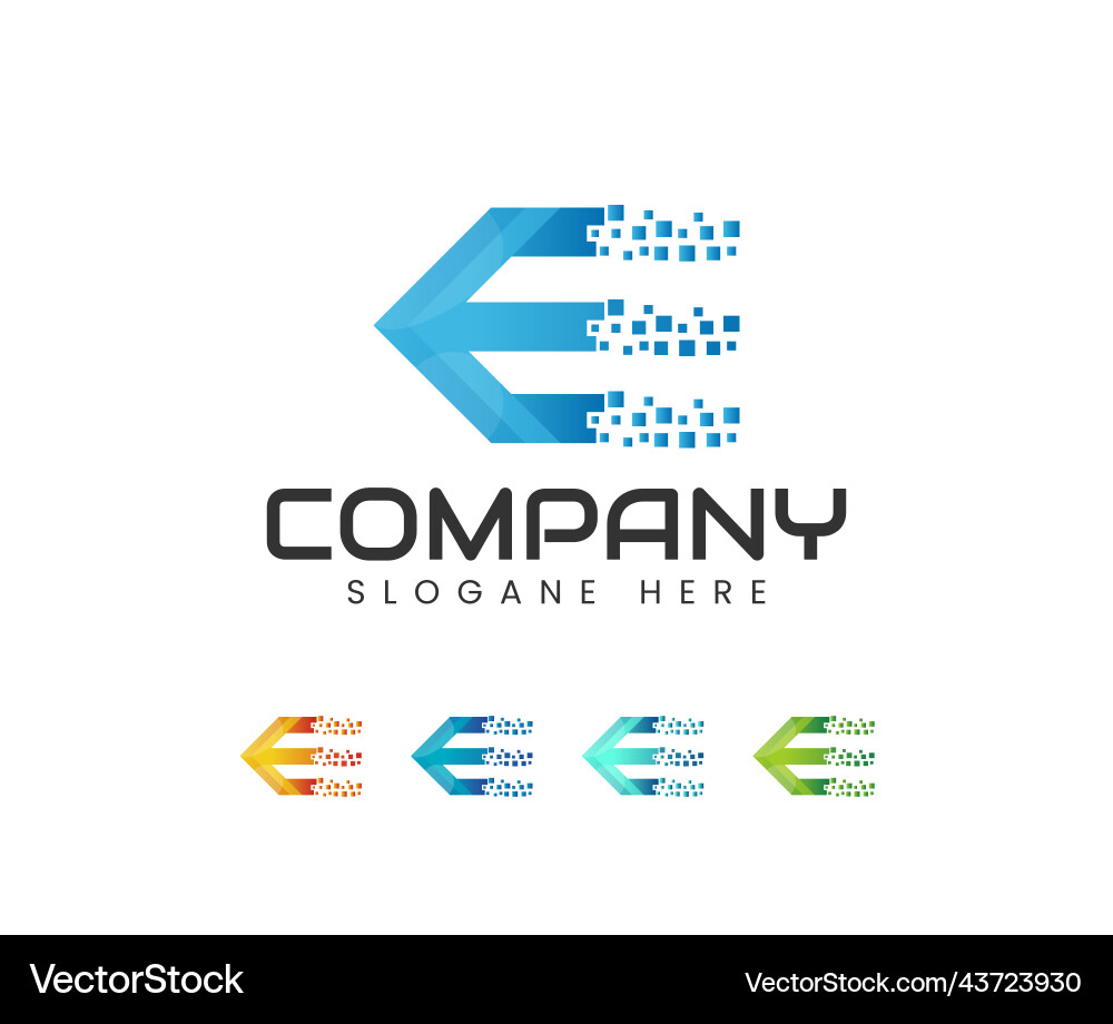 Speed letter initial e logo design template Vector Image