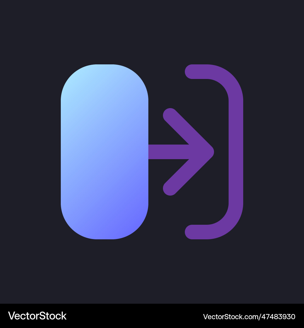 Transition flat gradient fill ui icon for dark Transition flat gradient fill ui icon for dark vector image