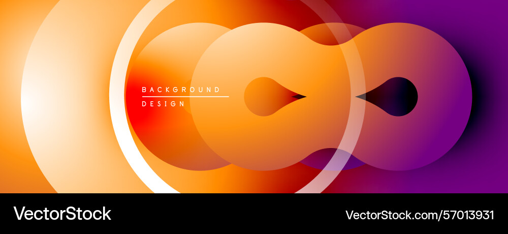 Abstract gradient circles overlap creating Vector Image