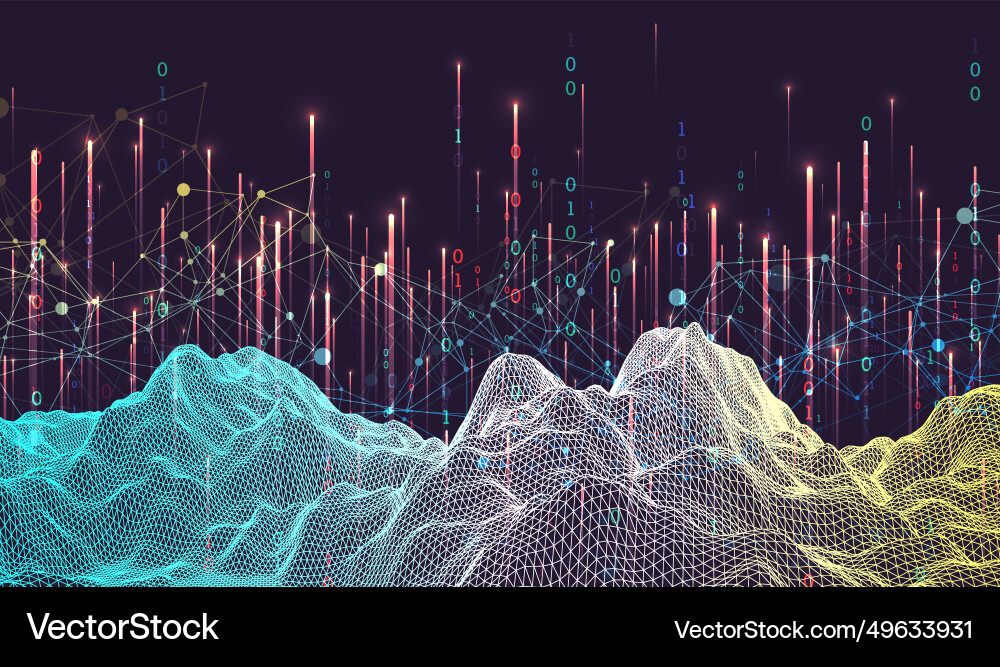 Big data abstract digital futuristic wireframe Big data abstract digital futuristic wireframe vector image