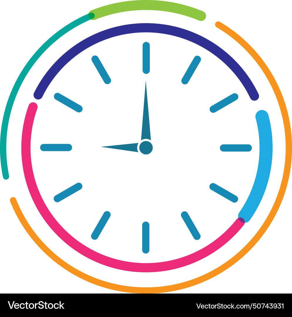 Business clock logo template Business clock logo template vector image