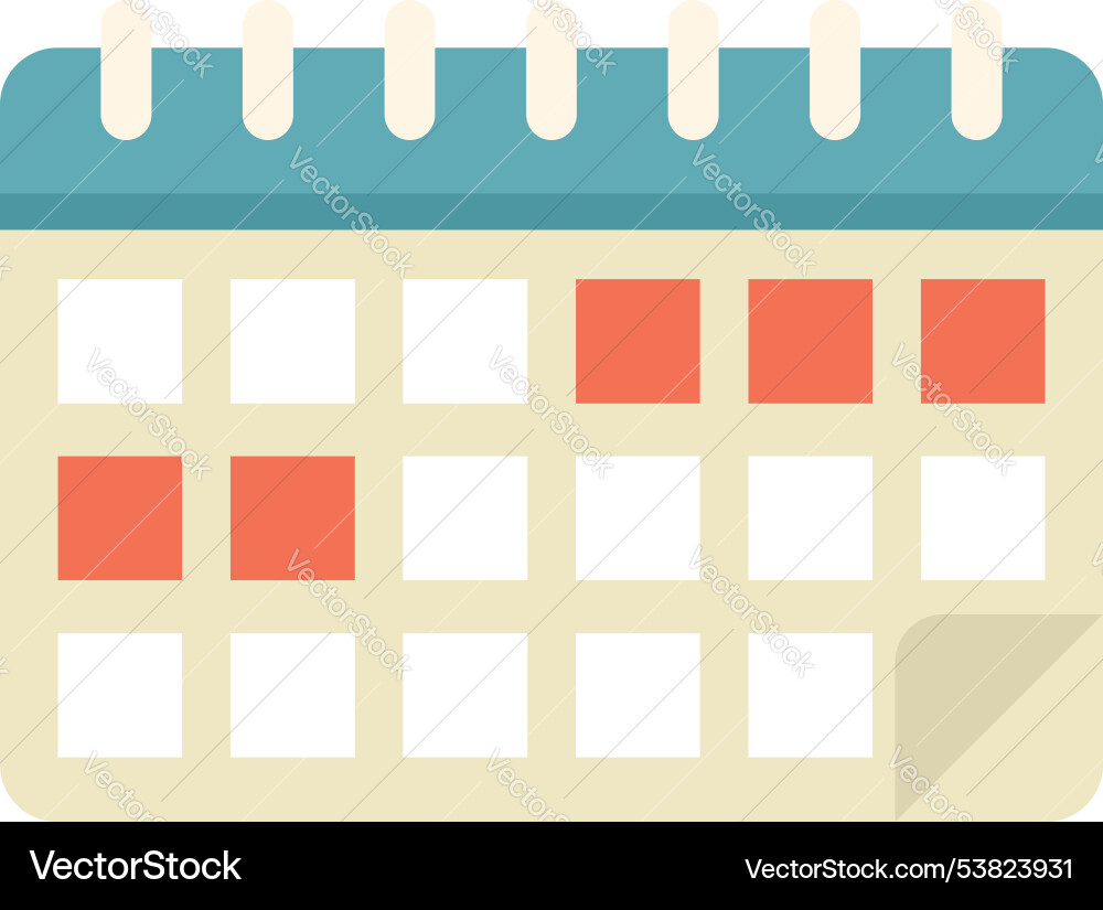 Calendar showing important dates with red markers Calendar showing important dates with red markers vector image