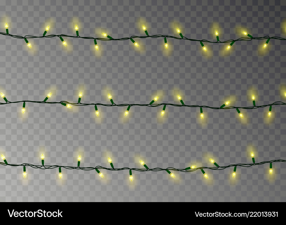Christmas color lights string transparent effect Christmas color lights string transparent effect vector image