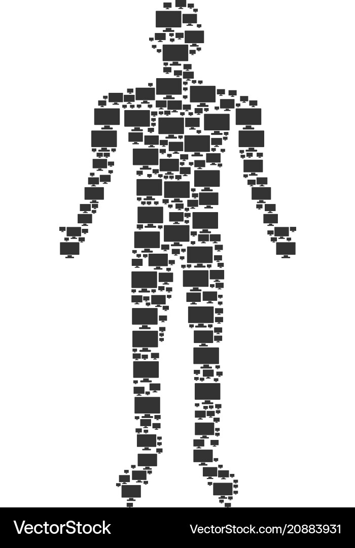 Computer display human figure vector image