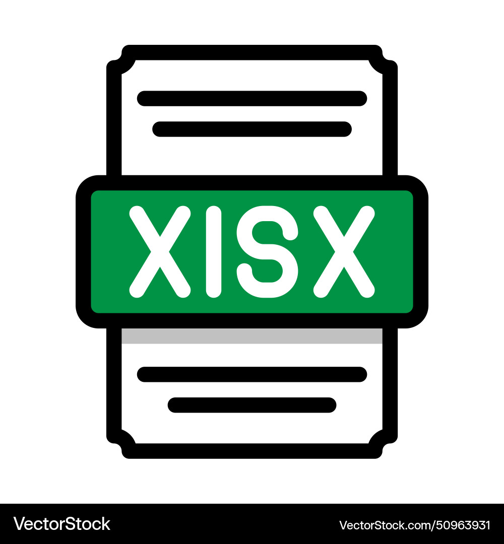 Document file format xlsx spreadsheet icon Vector Image