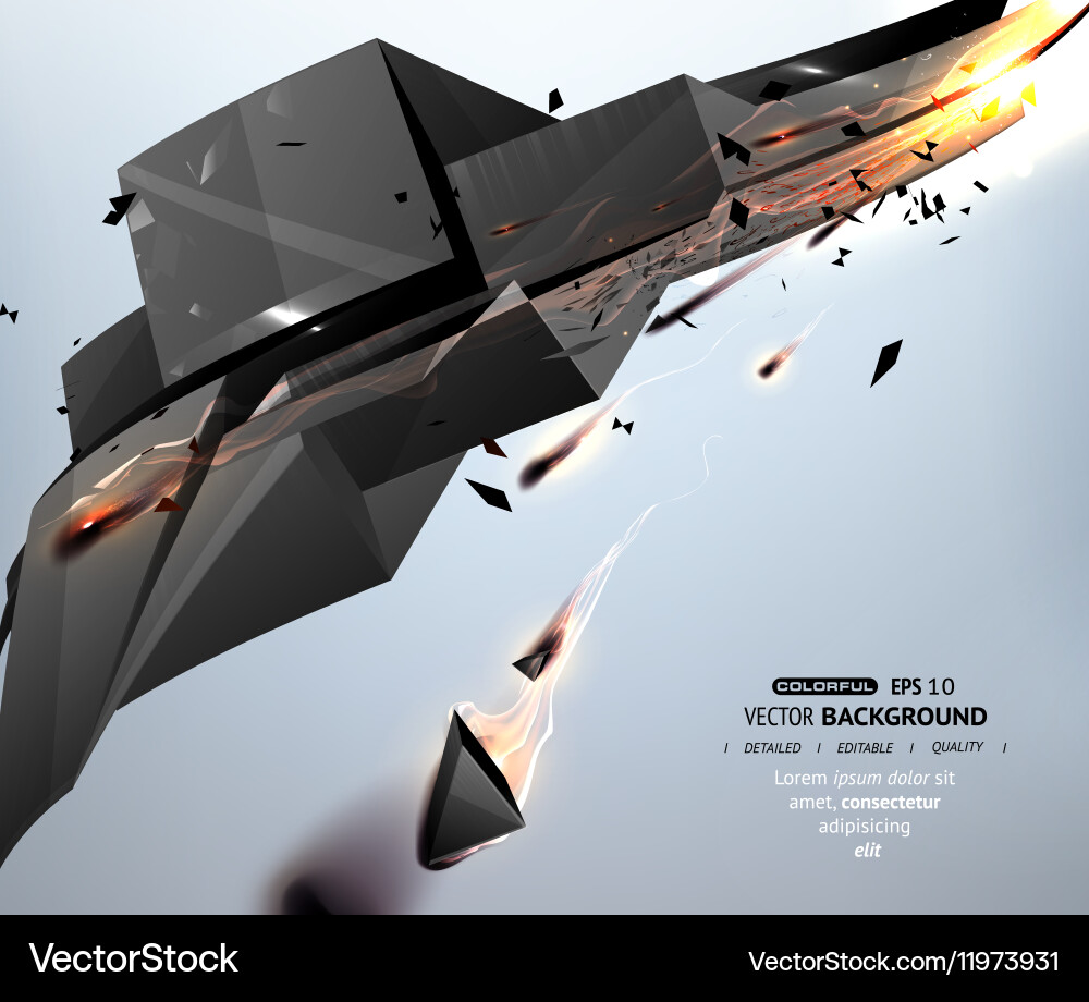 Dynamic Black Blocks Background Vector Image