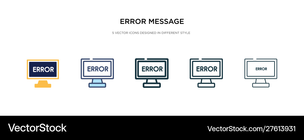 Error message icon in different style two Error message icon in different style two vector image