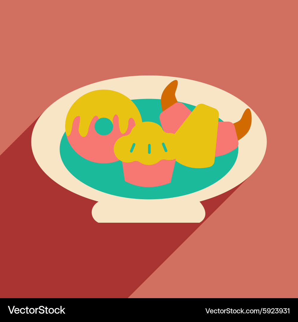 Flat with shadow icon and mobile application Vector Image