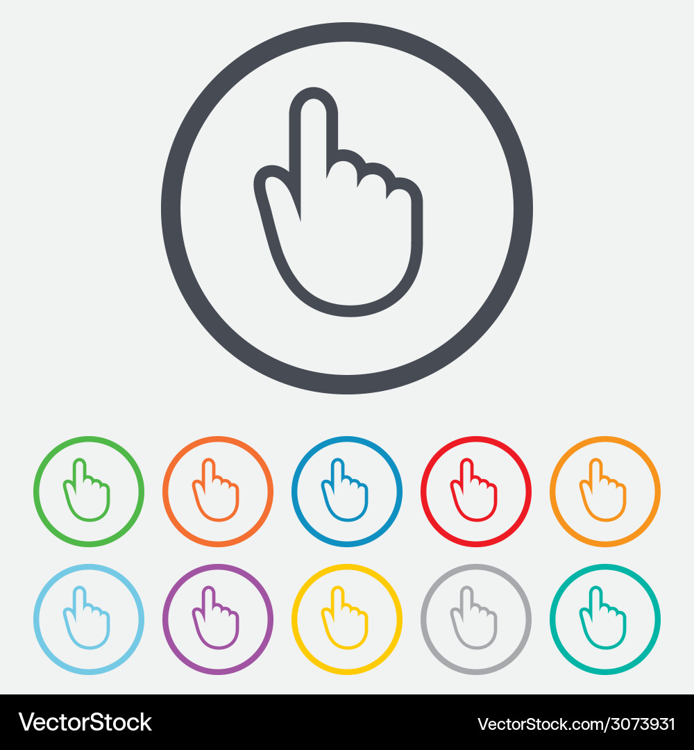 Hand cursor sign icon pointer symbol vector image