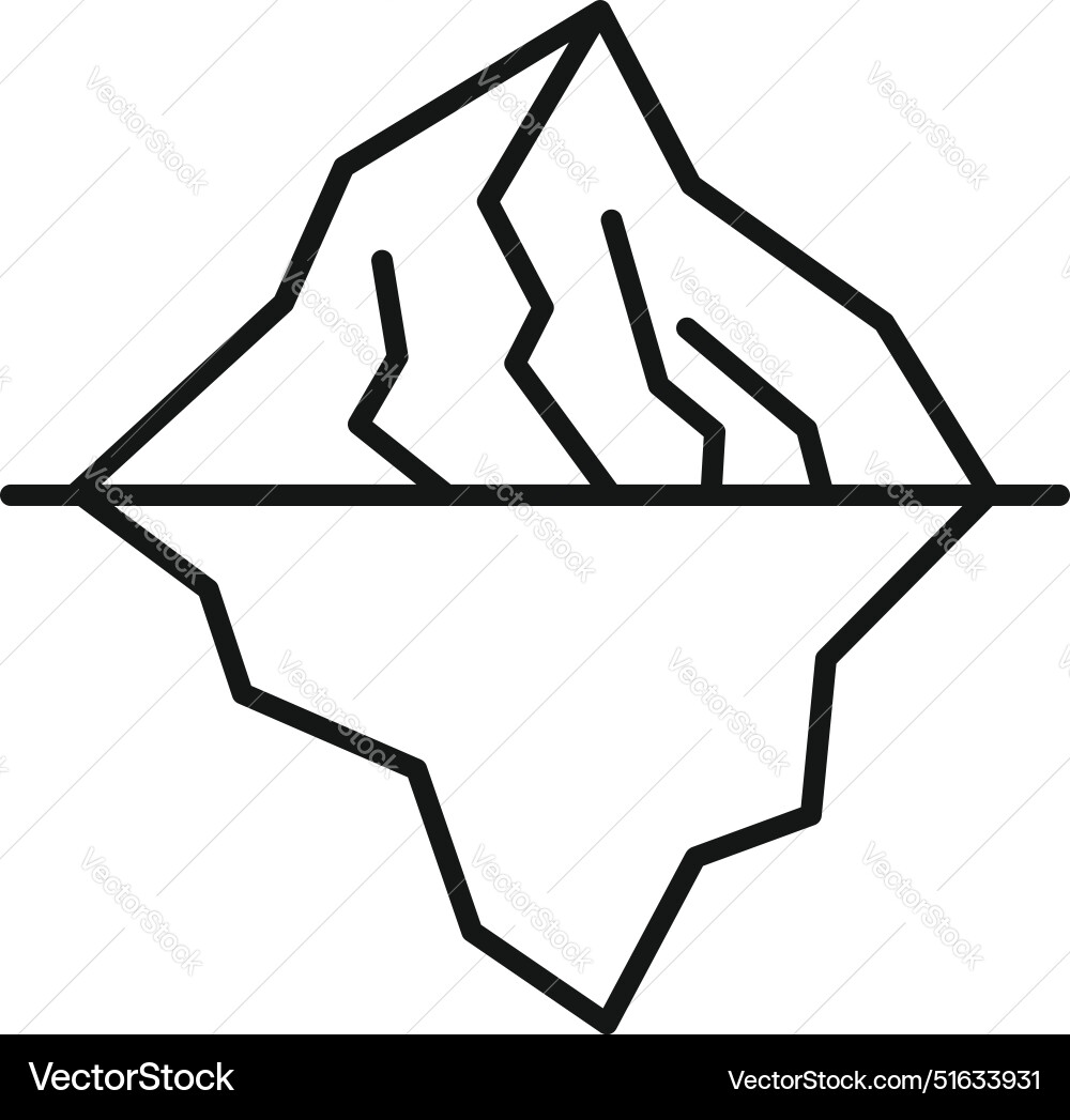Iceberg floating showing visible and hidden danger Iceberg floating showing visible and hidden danger vector image