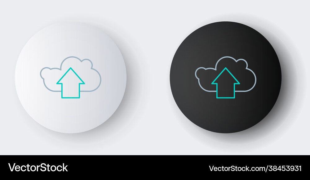 Line cloud upload icon isolated on grey background Line cloud upload icon isolated on grey background vector image