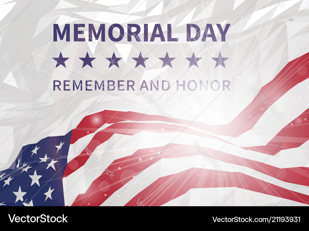 Memorial day us flag in triangular style Memorial day us flag in triangular style vector image