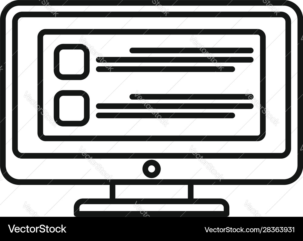 Online computer task icon outline style Online computer task icon outline style vector image