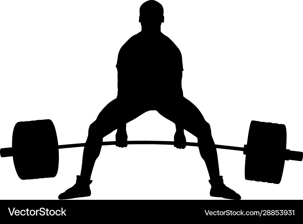 Powerlifting Deadlift Athlete Silhouette Vector Image