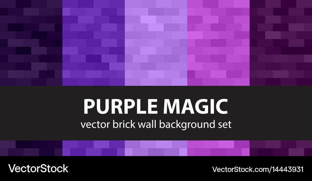 Rectangle pattern set purple magic seamless Vector Image