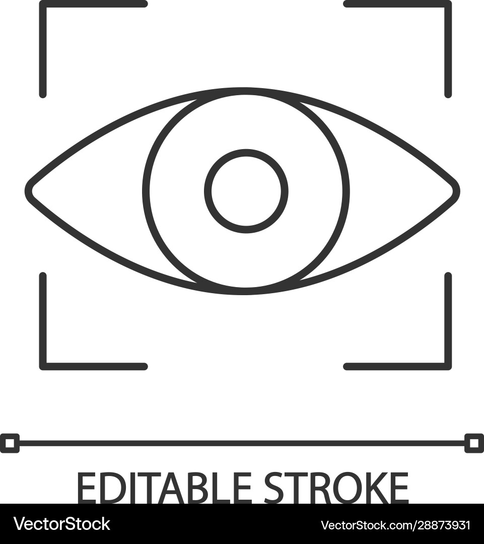 Retina scan linear icon Retina scan linear icon vector image